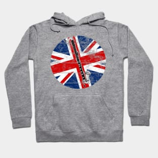 Bass Clarinet UK Flag Britain Clarinetist British Musician Hoodie